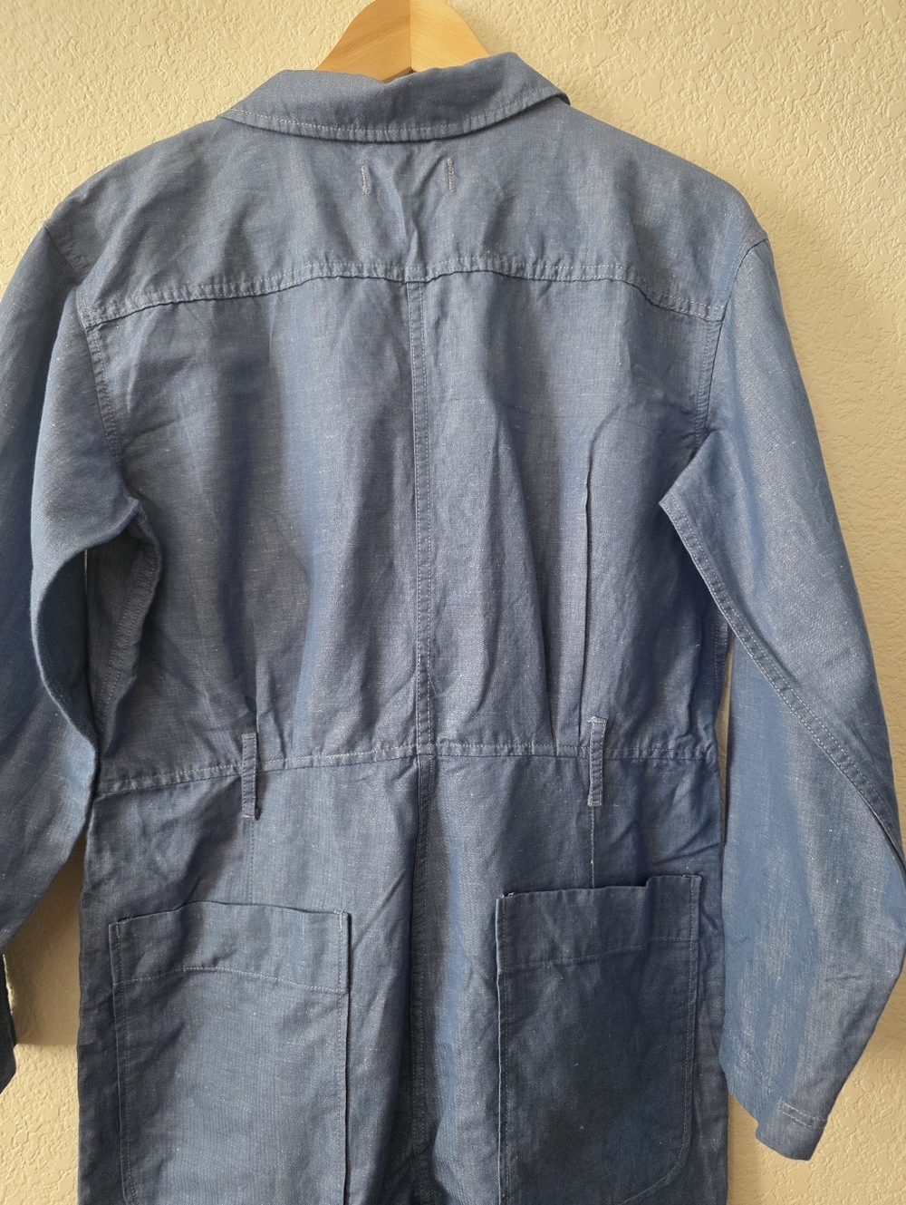 Alex Mill Linen Cotton Jumpsuit Blue S NEW - Picture 9 of 11